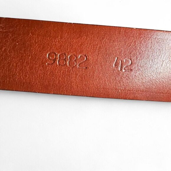 Johnston & Murphy Italian Calfskin Leather Belt Size 42 Tan Brown Croc Embossed - Picture 3 of 8